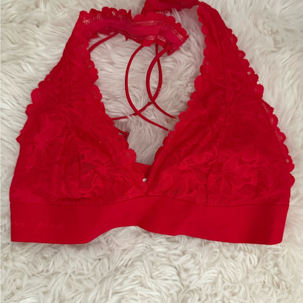 PINK Victoria's Secret Red Lace Bralette